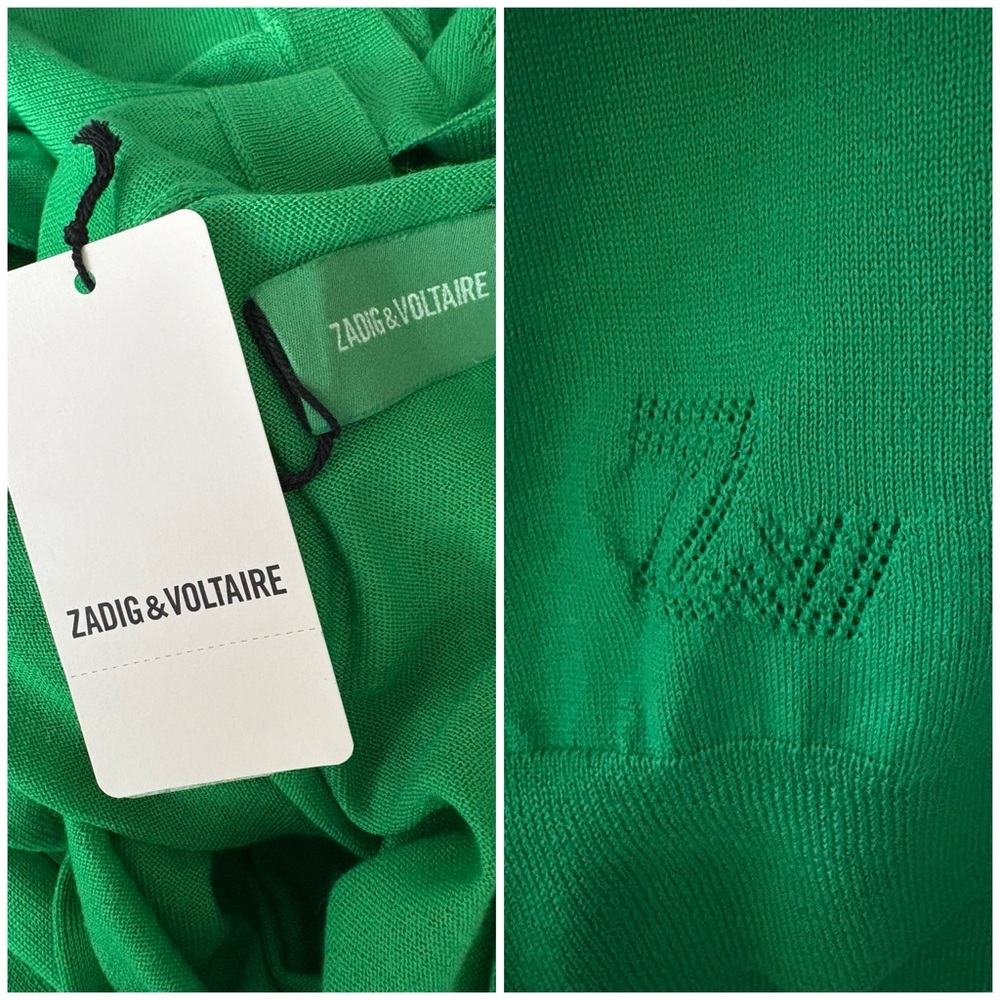 Zadig & Voltaire Vibrant Green Open-Back Wool Sweater - Picture 4 of 5